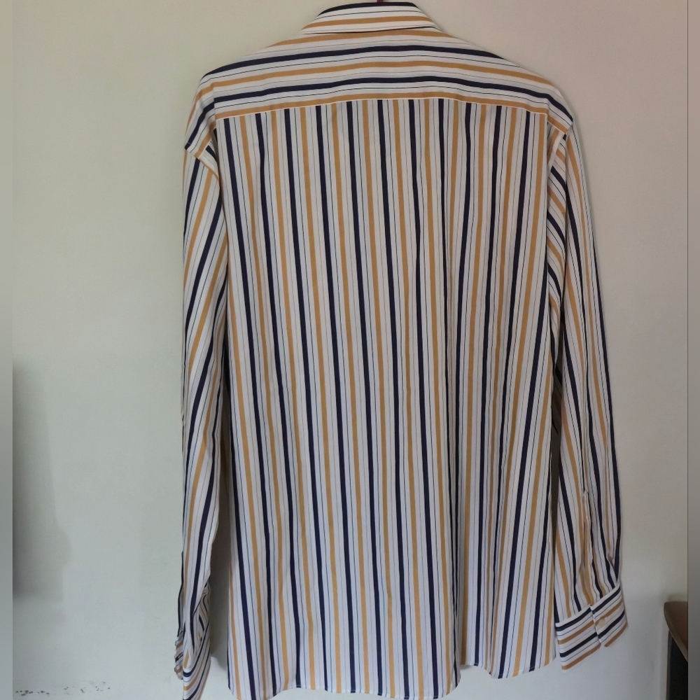 Ingram XXL Men Striped Button Up Shirt Made In Italy Cotton Multicolour Stripe - Picture 11 of 11